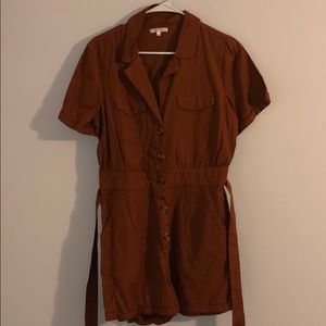 Pacsun Burnt Orange Utility Romper- size L